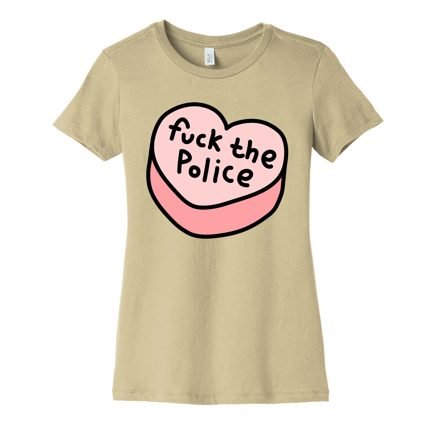 Fuck The Police Conversation Heart Women's Cotton Tee