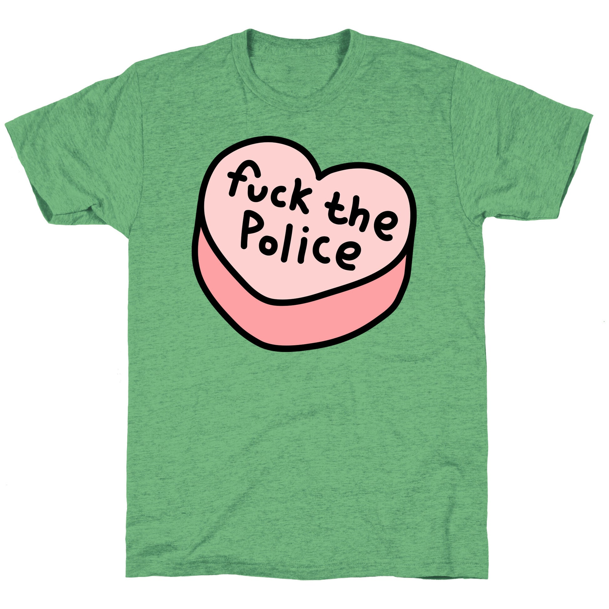 Fuck The Police Conversation Heart  Unisex Triblend Tee