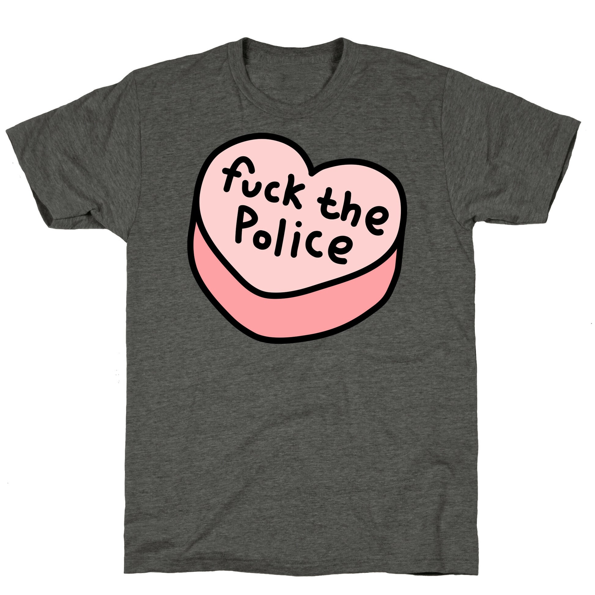 Fuck The Police Conversation Heart  Unisex Triblend Tee