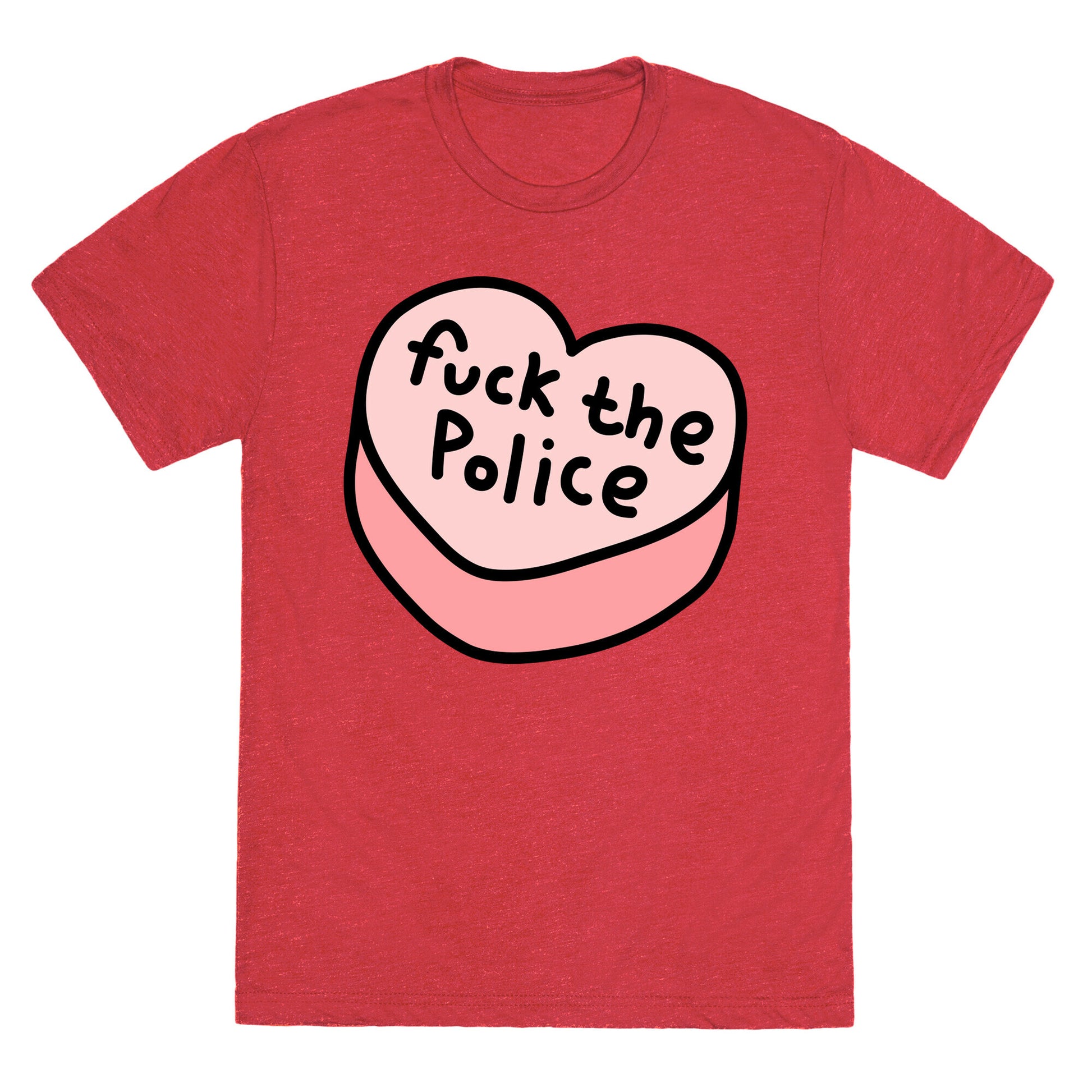 Fuck The Police Conversation Heart  Unisex Triblend Tee
