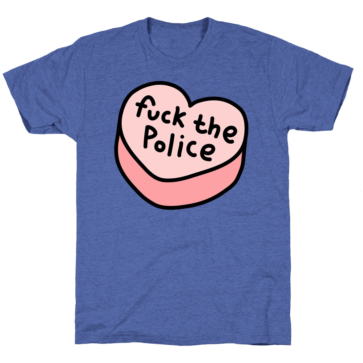 Fuck The Police Conversation Heart Unisex Triblend Tee