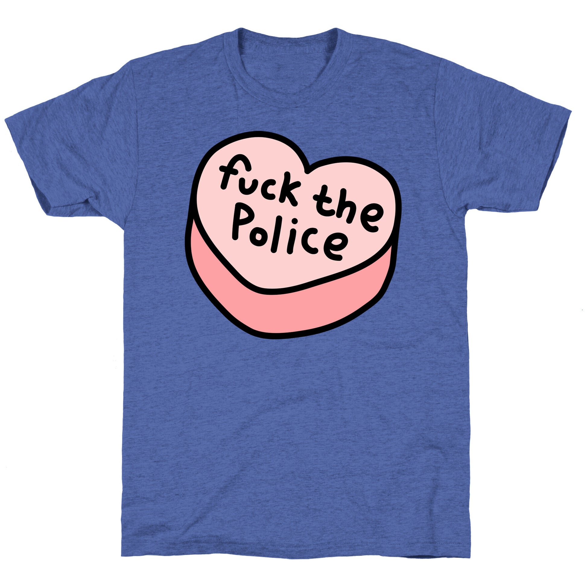 Fuck The Police Conversation Heart  Unisex Triblend Tee