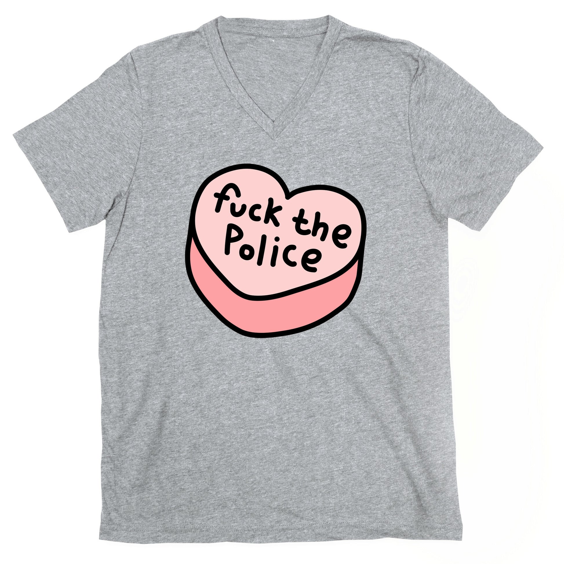 Fuck The Police Conversation Heart  V-Neck