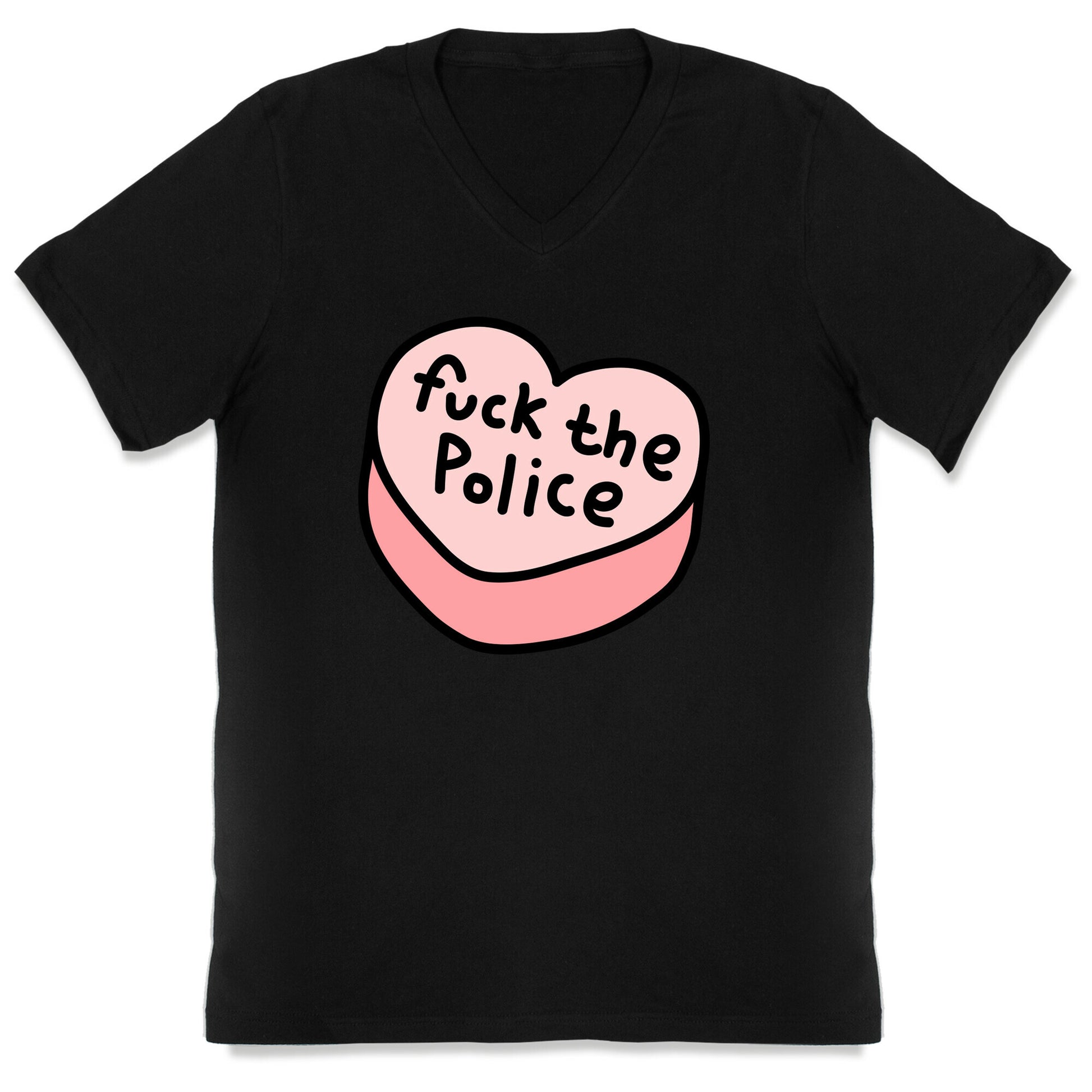 Fuck The Police Conversation Heart  V-Neck