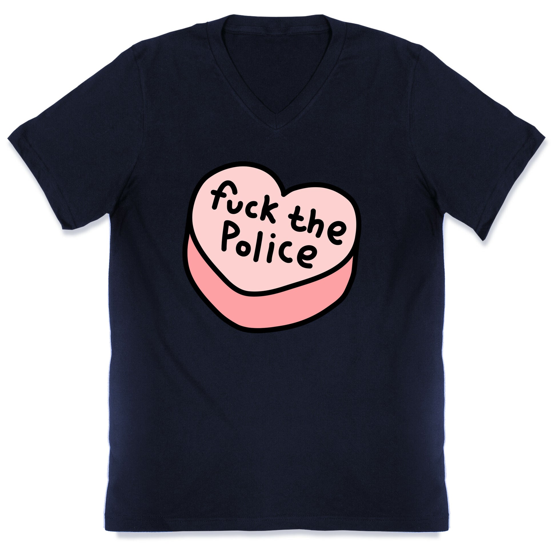 Fuck The Police Conversation Heart  V-Neck