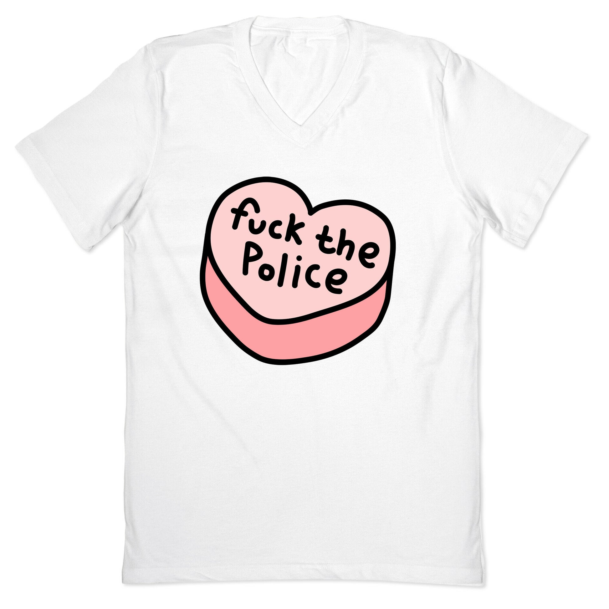 Fuck The Police Conversation Heart  V-Neck