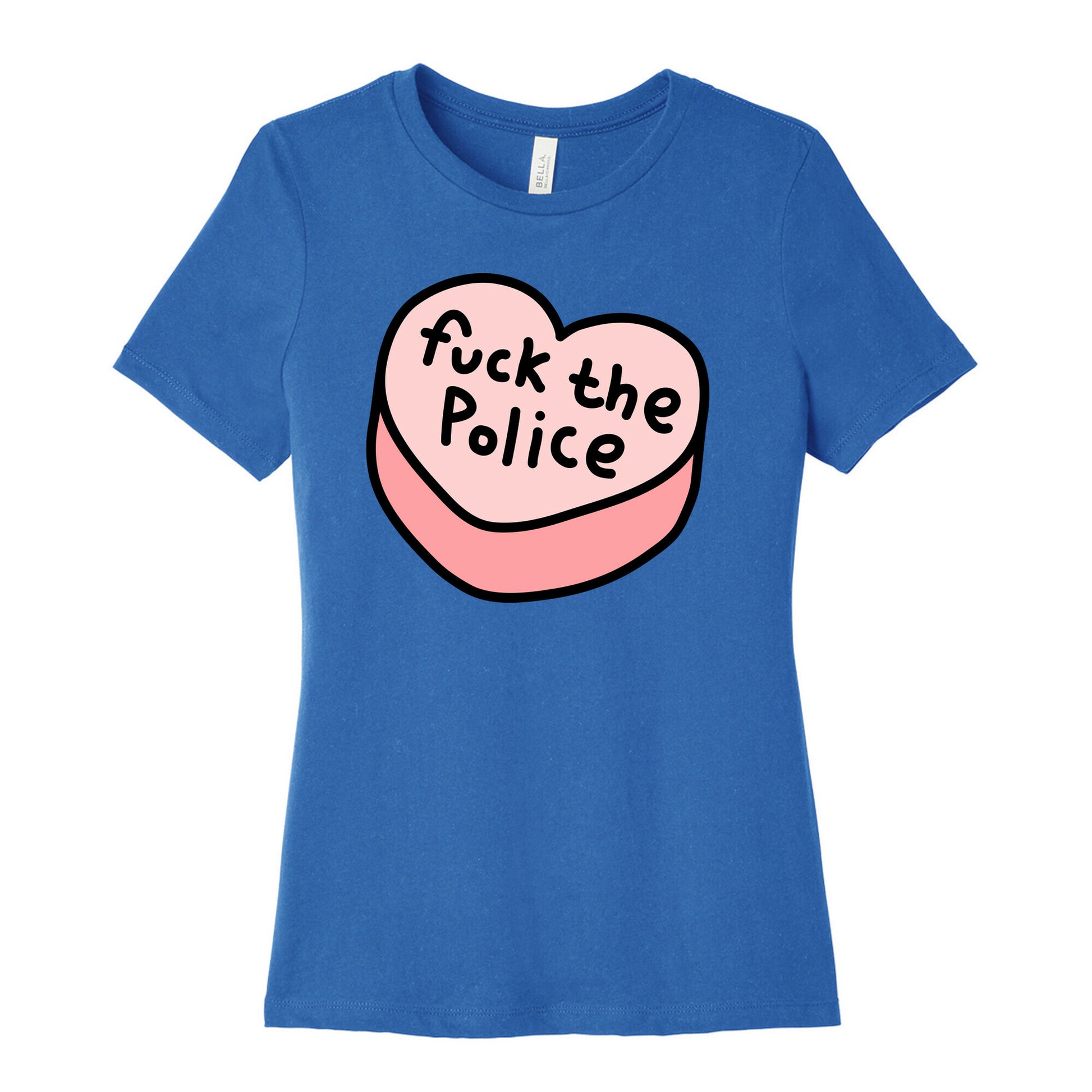 Fuck The Police Conversation Heart  Women's Cotton Tee