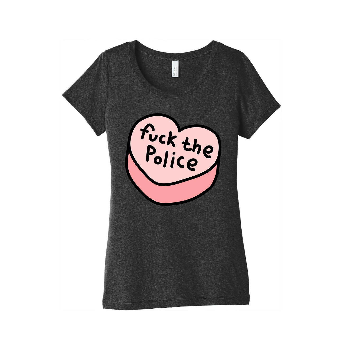 Fuck The Police Conversation Heart Women's Triblend Tee