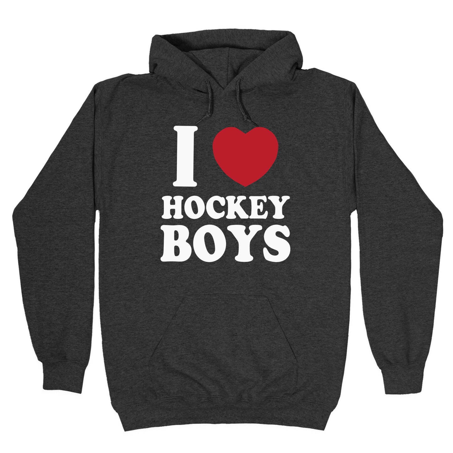 I Love Hockey Boys Hoodie