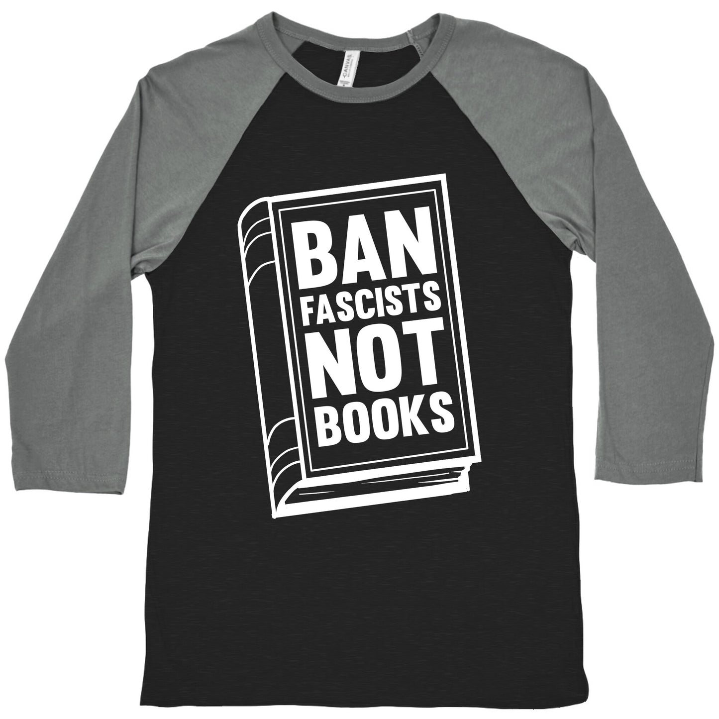 Ban Fascists Not Books Baseball Tee