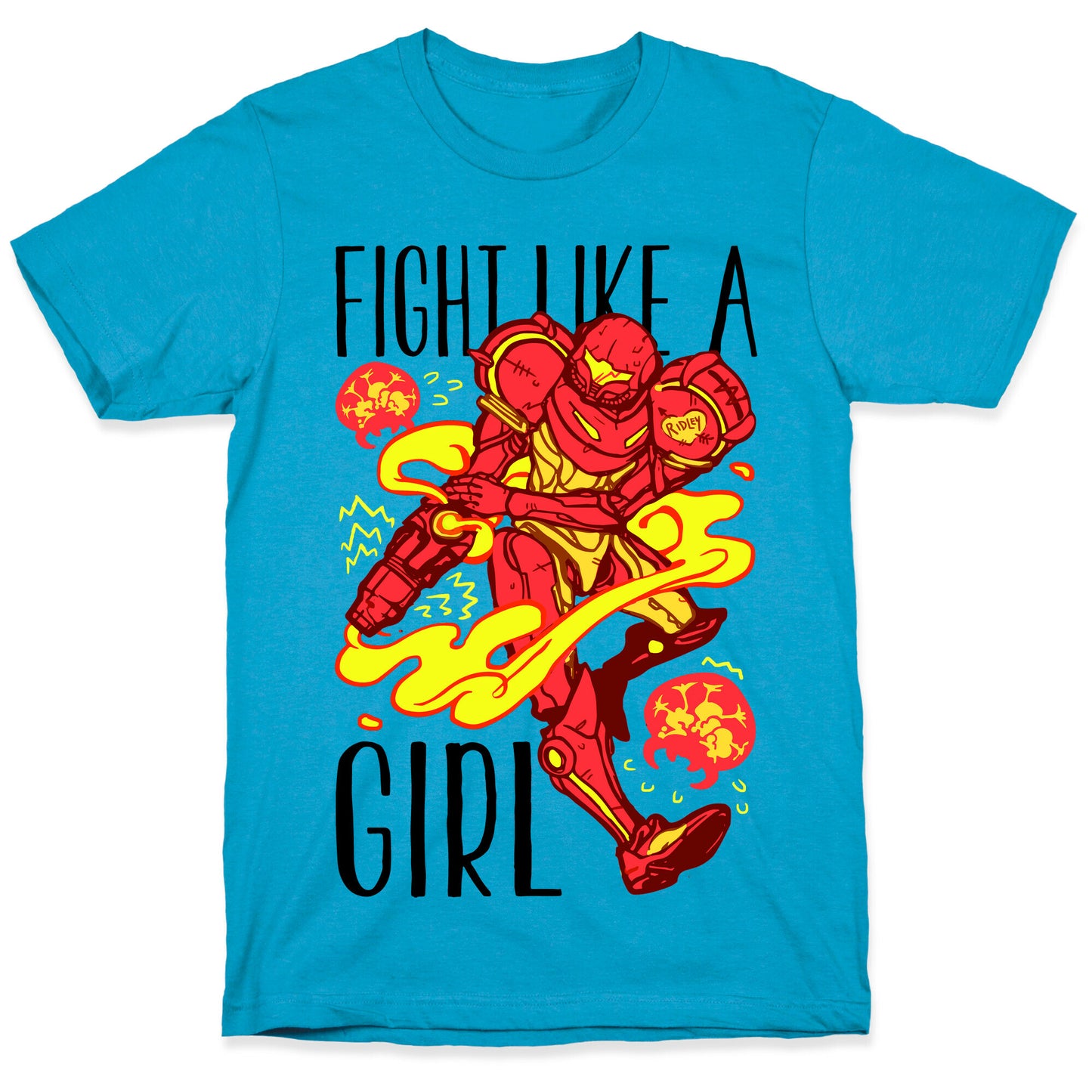 Fight Like A Girl Samus Parody Unisex Triblend Tee
