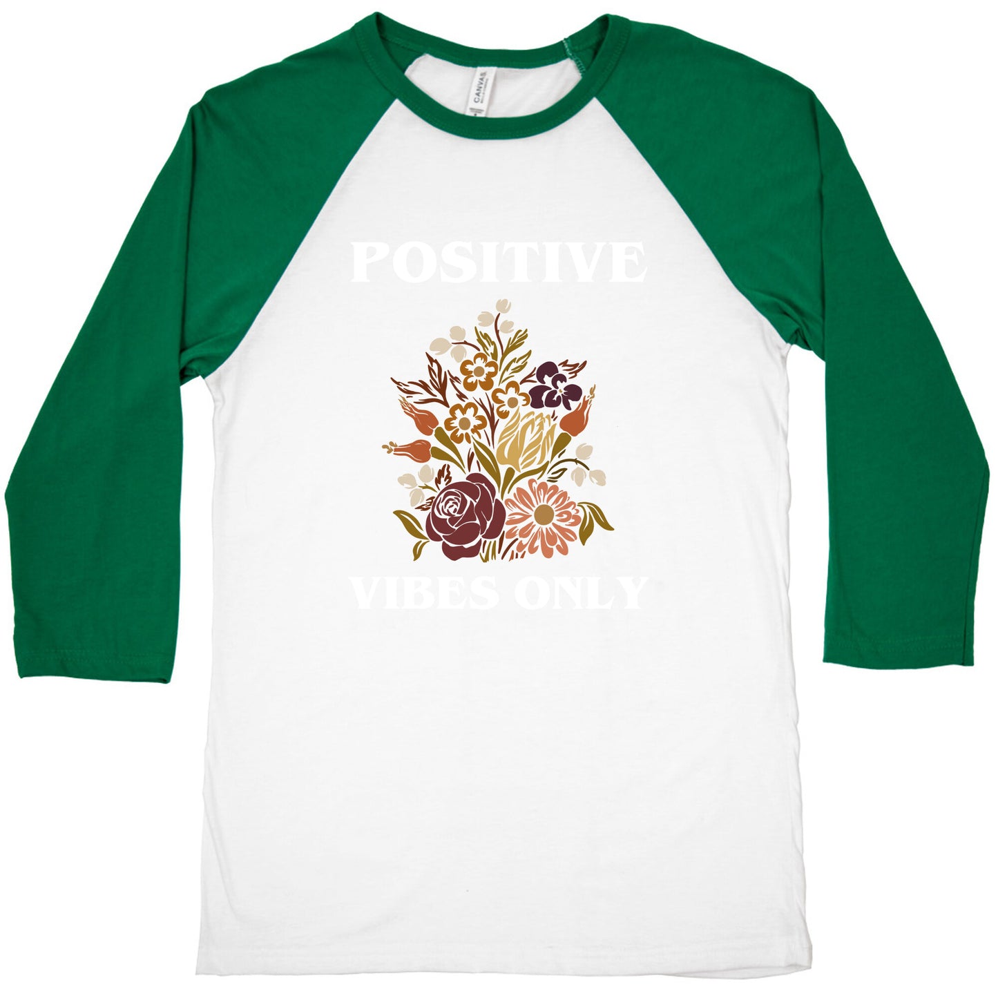 Positive Vibes Only With A Graphic Of A Sunflower Baseball Tee