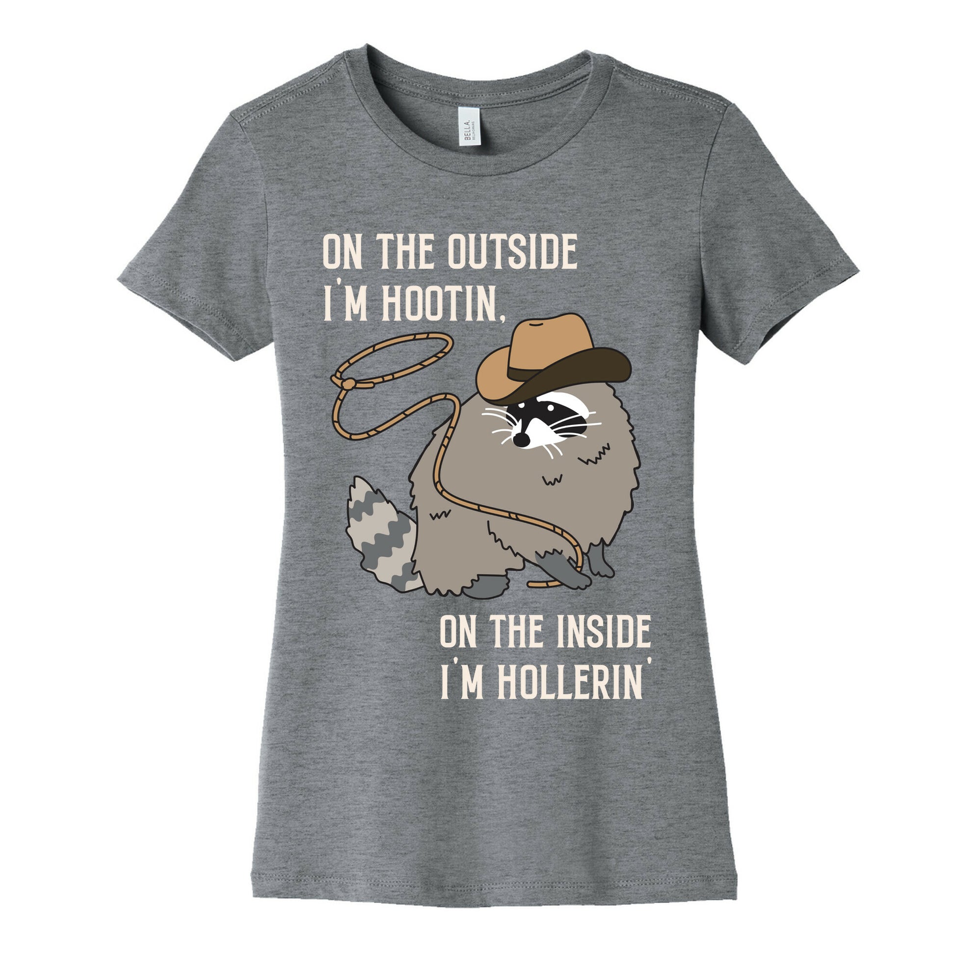 On The Outside I'm Hootin, On The Inside I'm Hollerin' Women's Cotton Tee