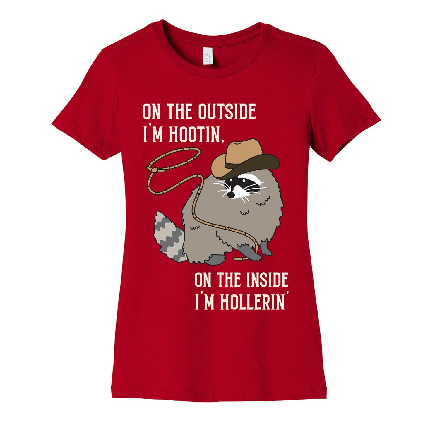 On The Outside I'm Hootin, On The Inside I'm Hollerin' Women's Cotton Tee