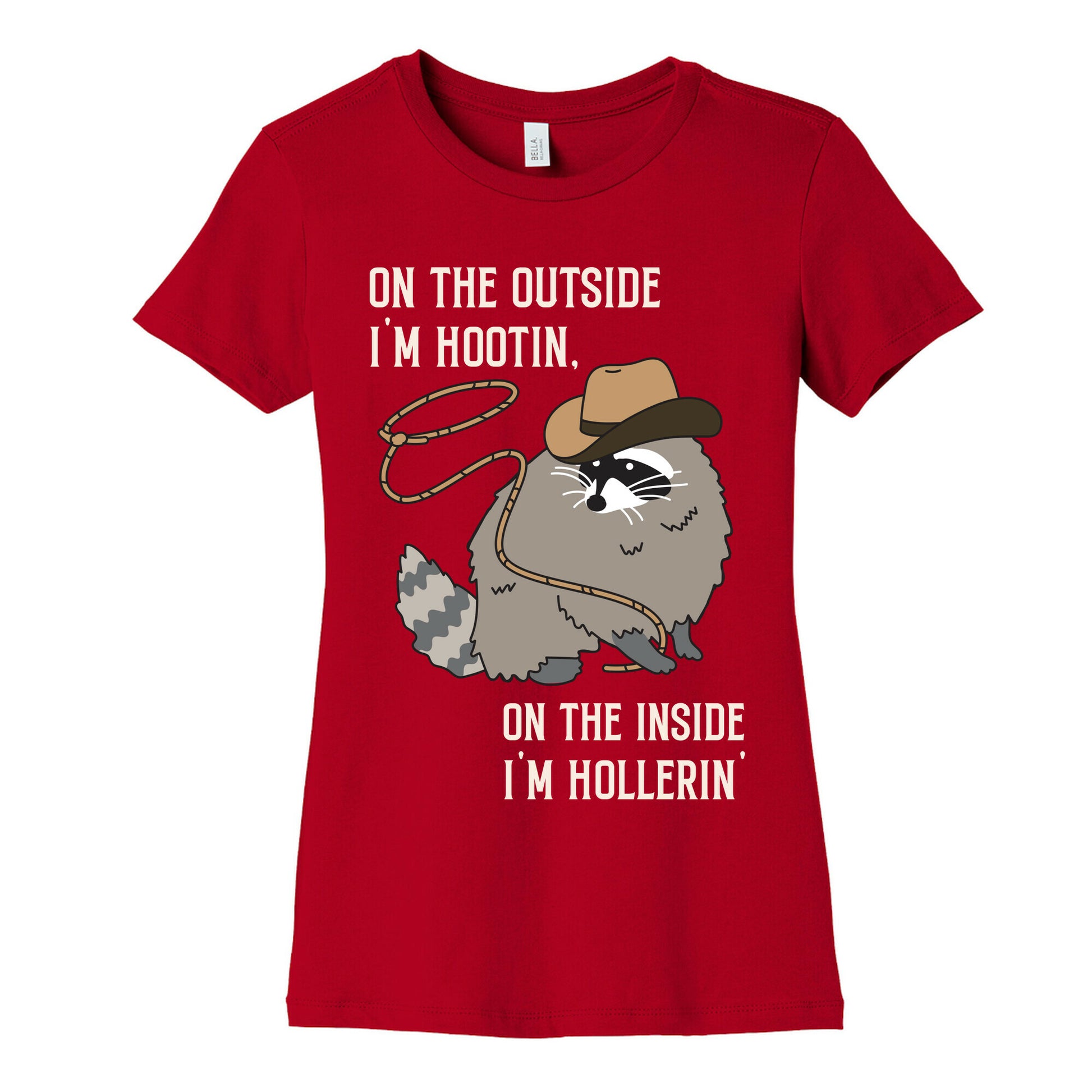 On The Outside I'm Hootin, On The Inside I'm Hollerin' Women's Cotton Tee
