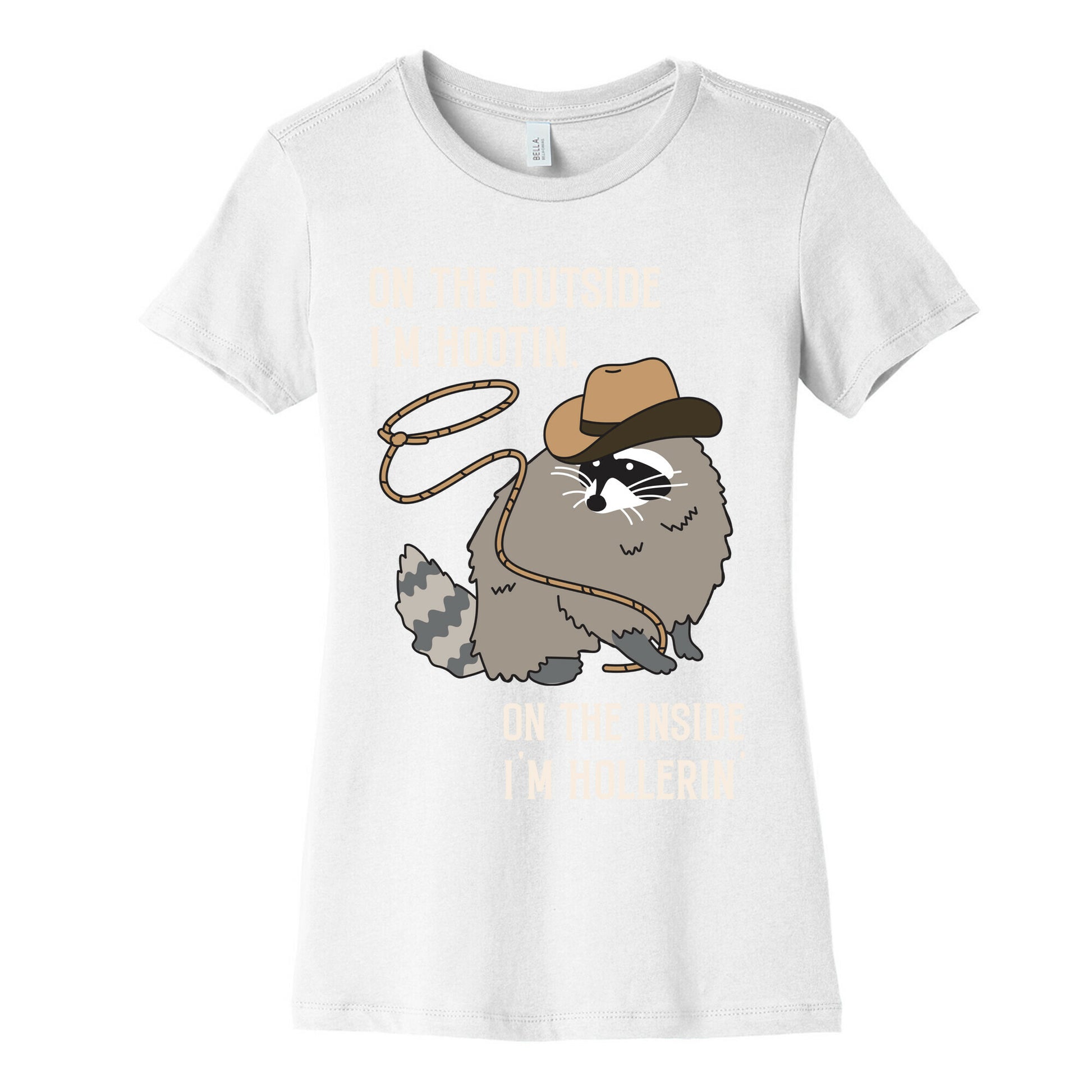 On The Outside I'm Hootin, On The Inside I'm Hollerin' Women's Cotton Tee