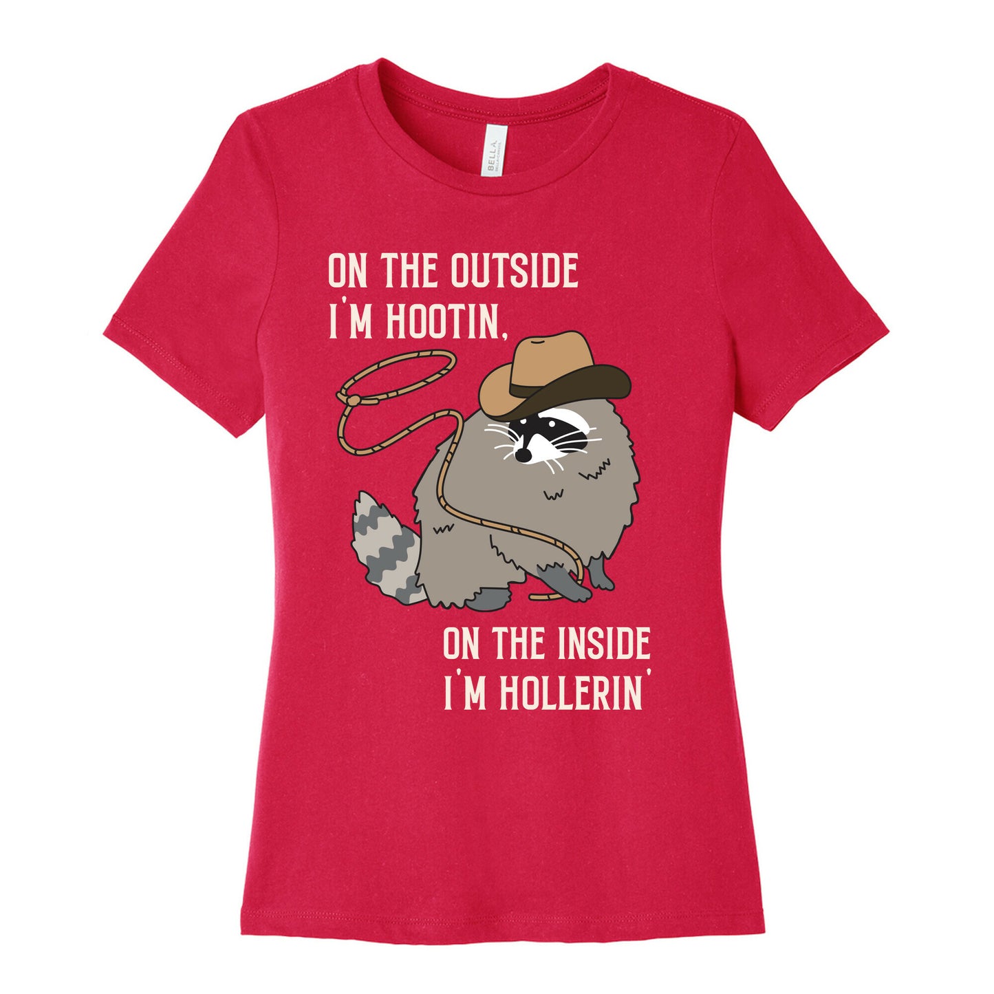 On The Outside I'm Hootin, On The Inside I'm Hollerin' Women's Cotton Tee