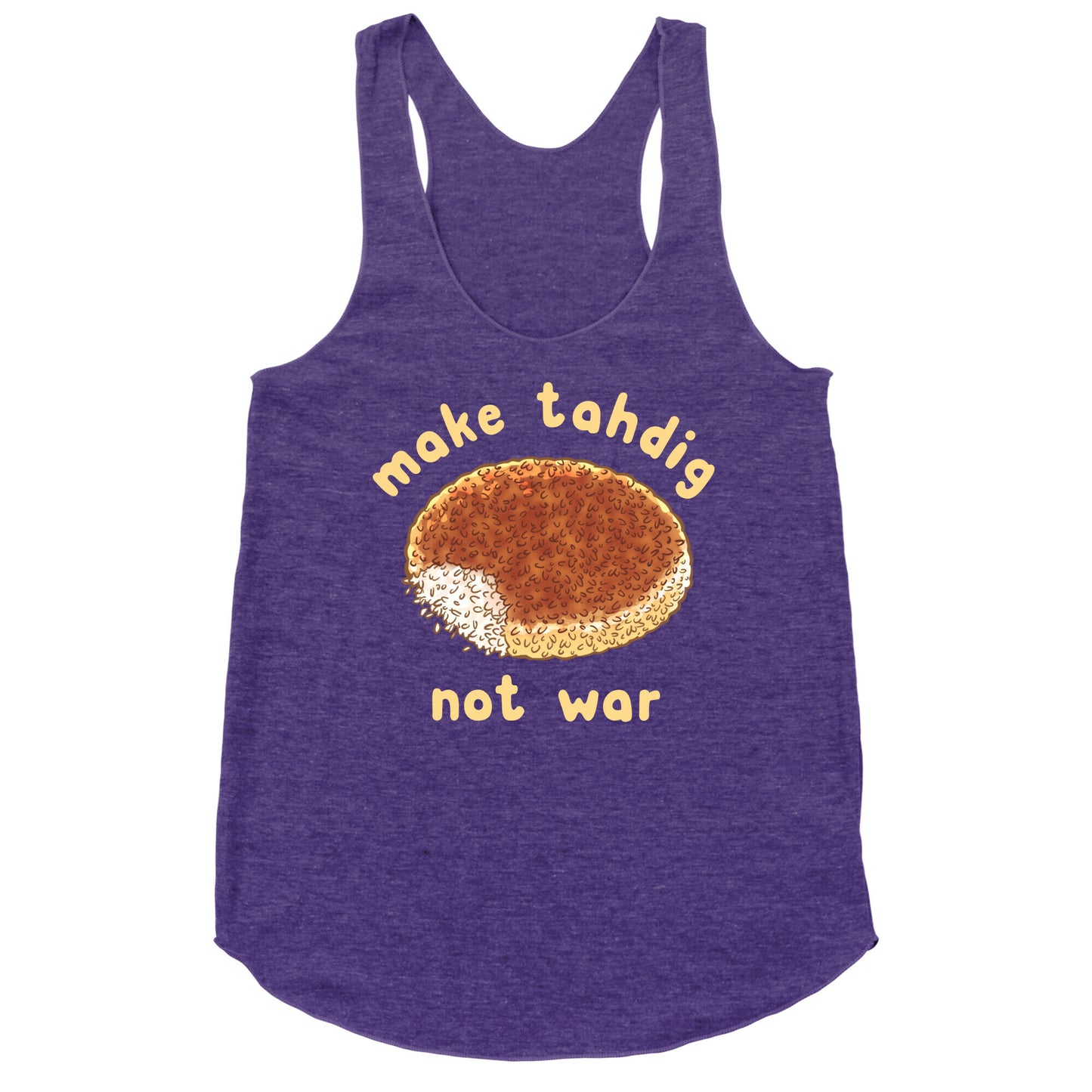 Make Tahdig Not War Racerback Tank