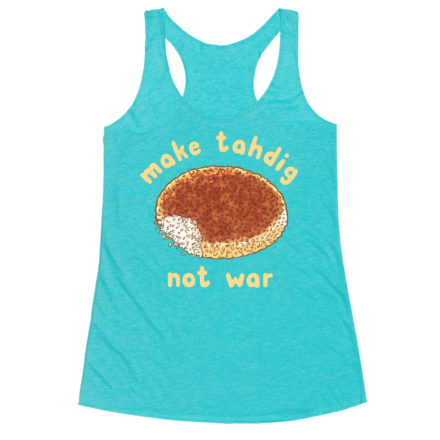 Make Tahdig Not War Racerback Tank