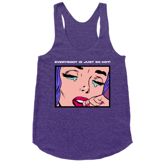 Everybody Is Just So Hot! (A Bisexual Comic) Racerback Tank