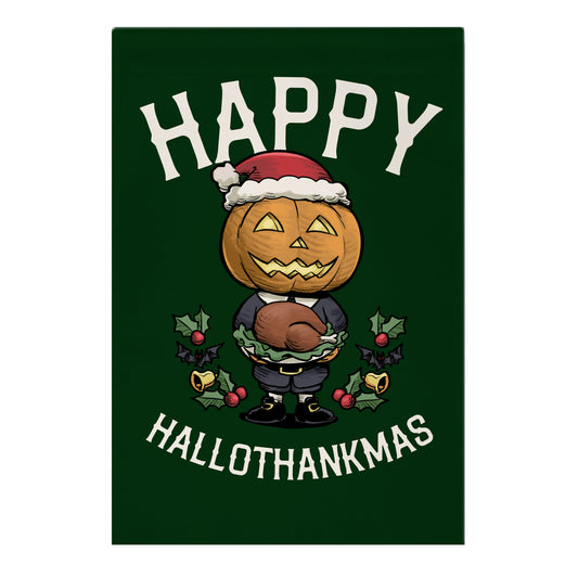Happy Hallothankmas Garden Flag