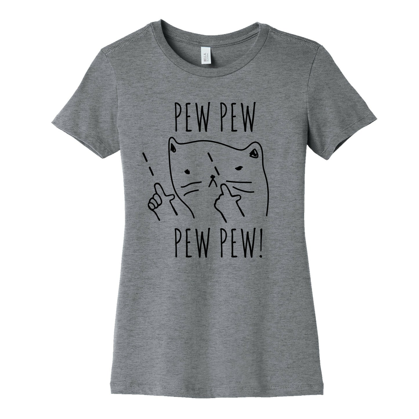 Pew Pew! Kitty Finger Guns Women's Cotton Tee