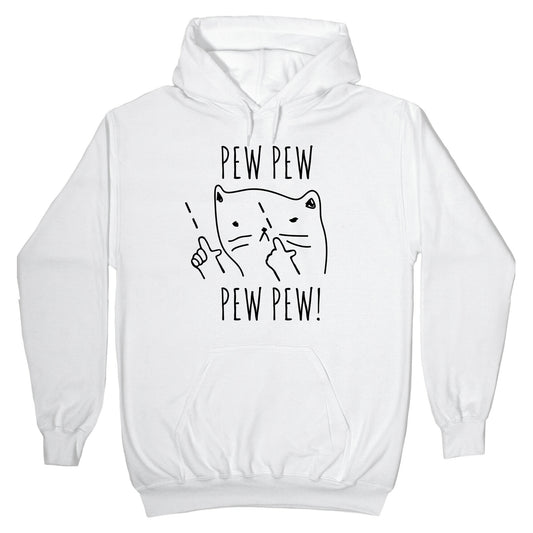 Pew Pew! Kitty Finger Guns Hoodie