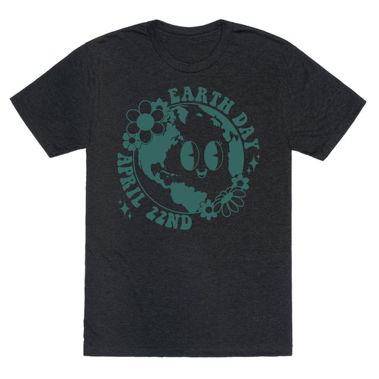 Earth Day Retro Cartoon Triblend Tee
