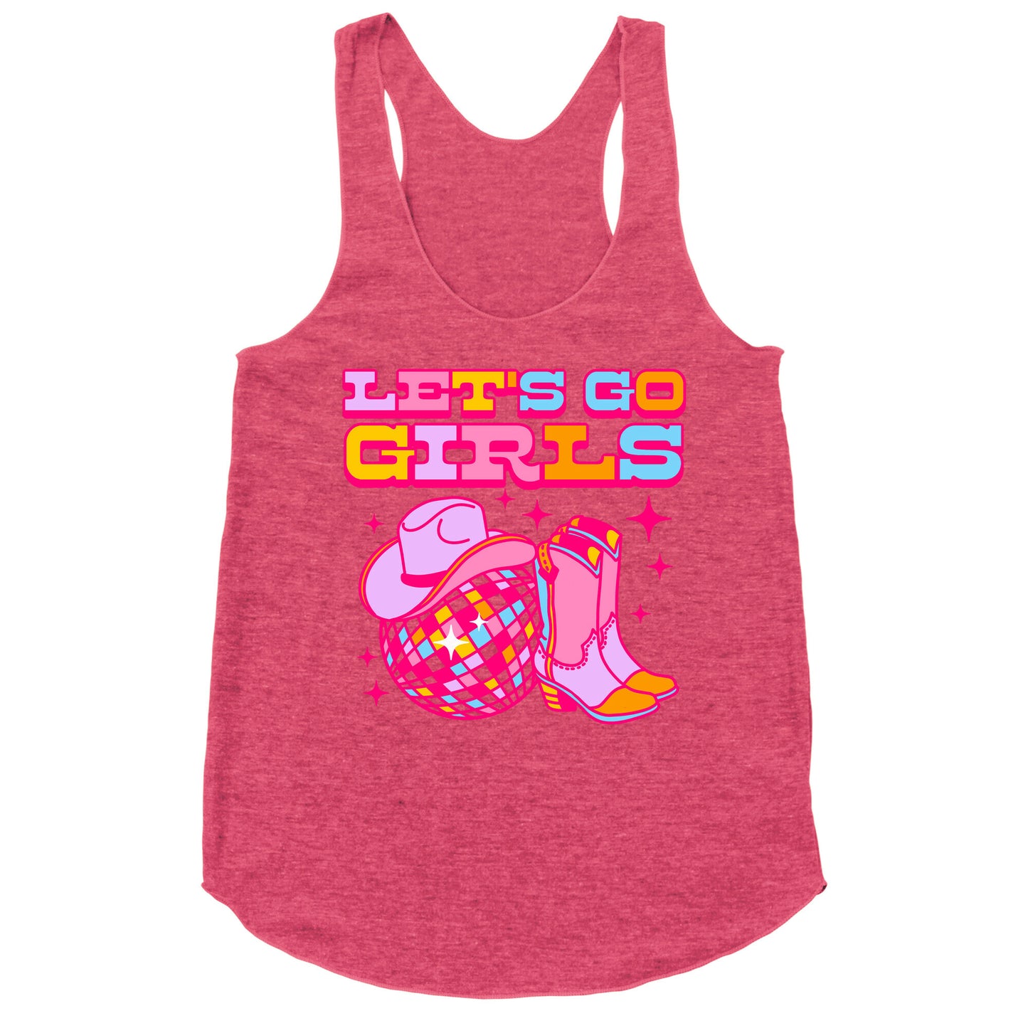 Let's Go Girls Cowgirl Disco Racerback Tank