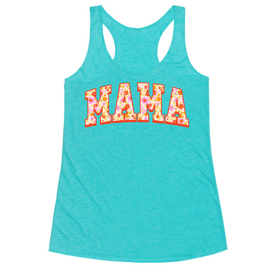 Floral Mama Text Racerback Tank