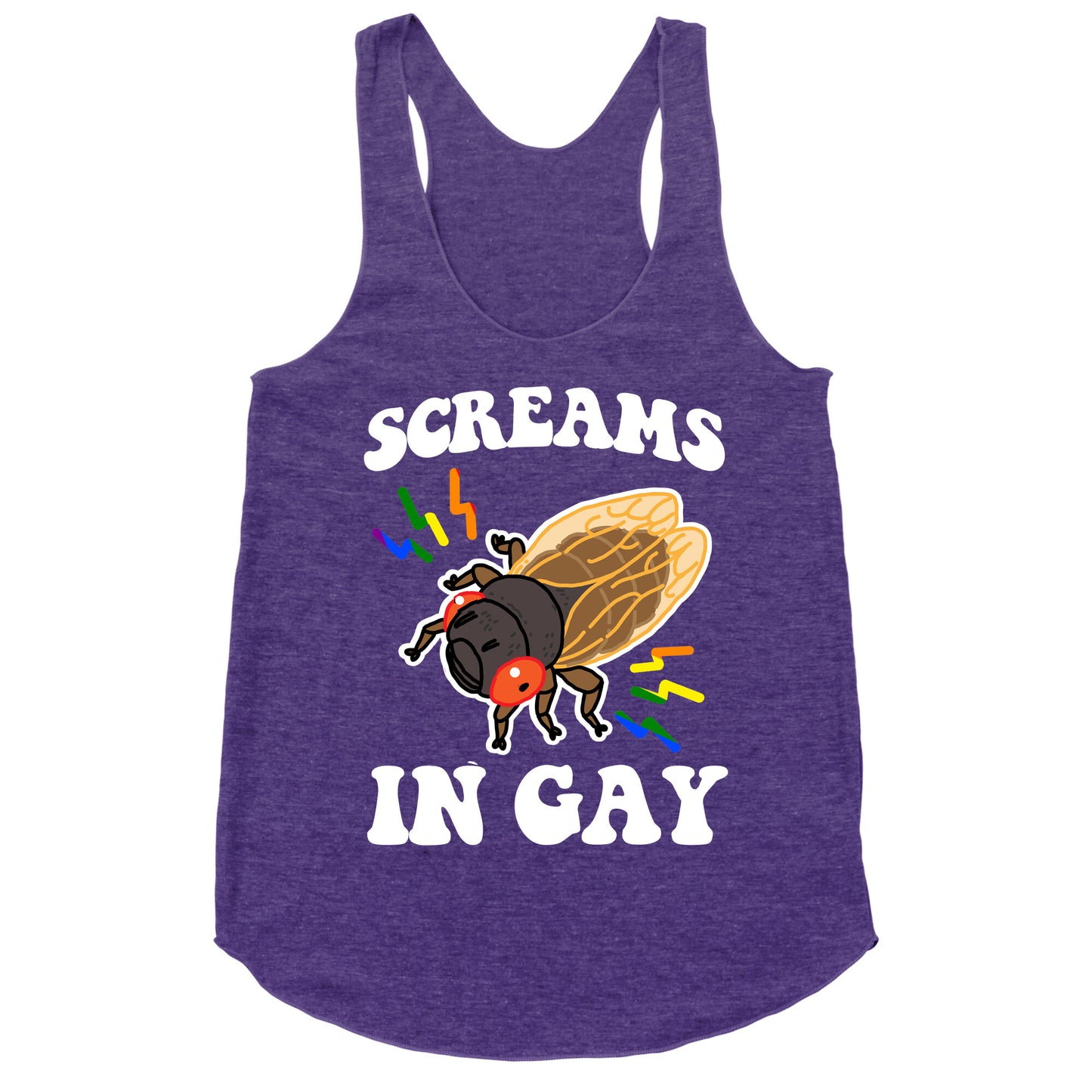 Screams in Gay Racerback Tank