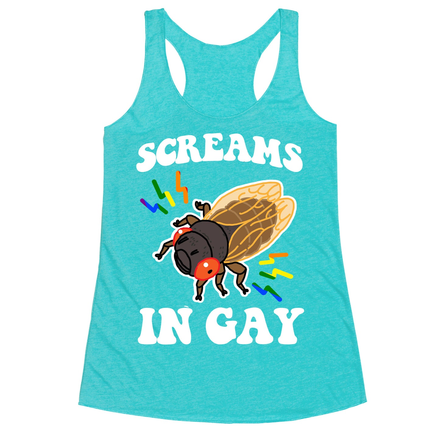 Screams in Gay Racerback Tank