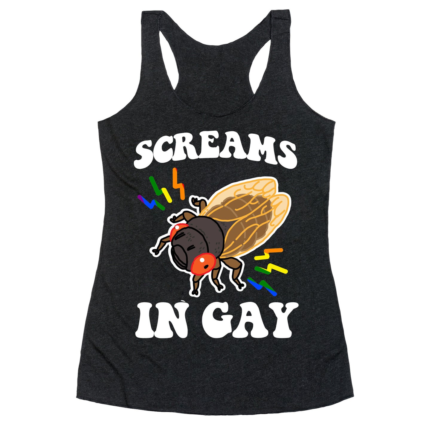 Screams in Gay Racerback Tank