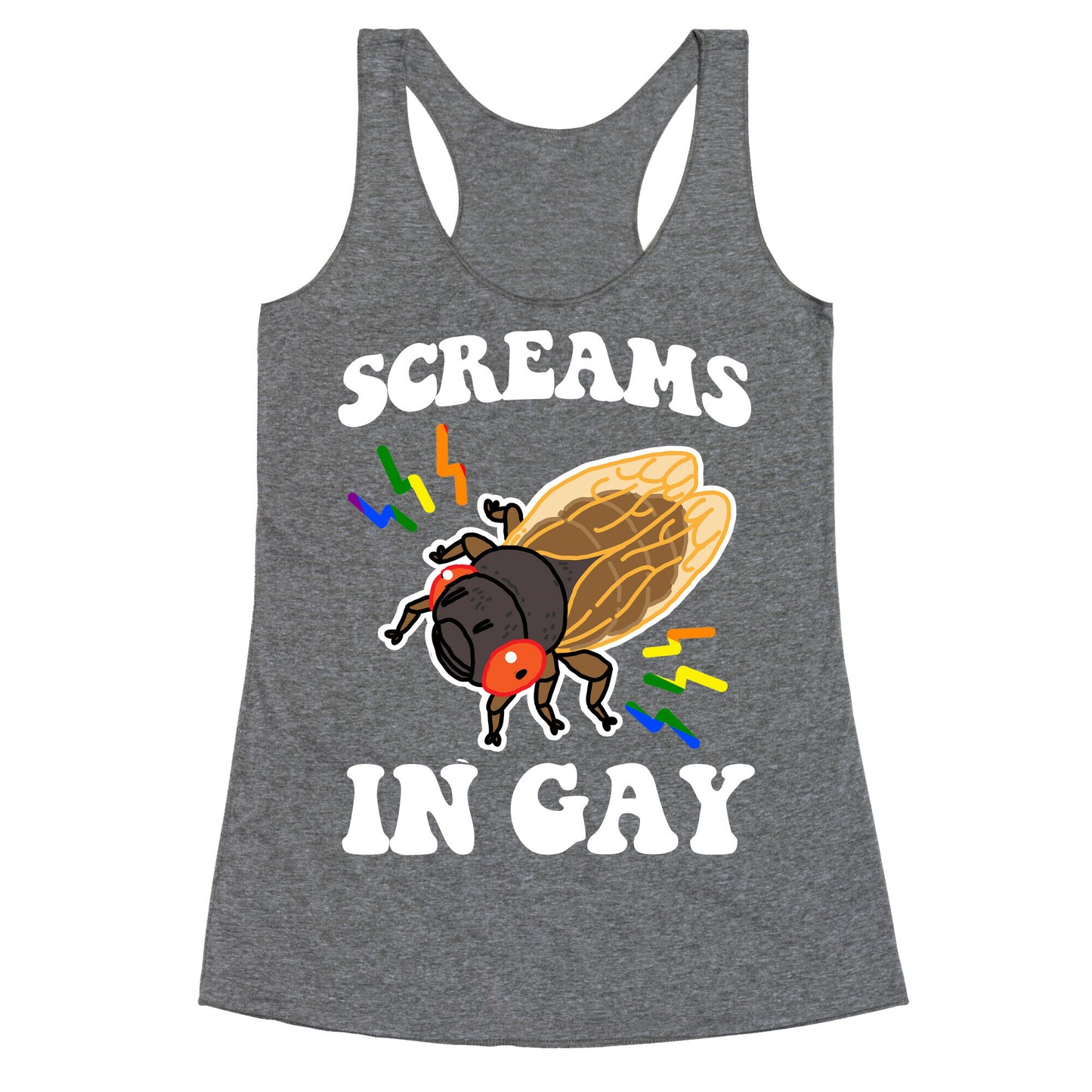 Screams in Gay Racerback Tank