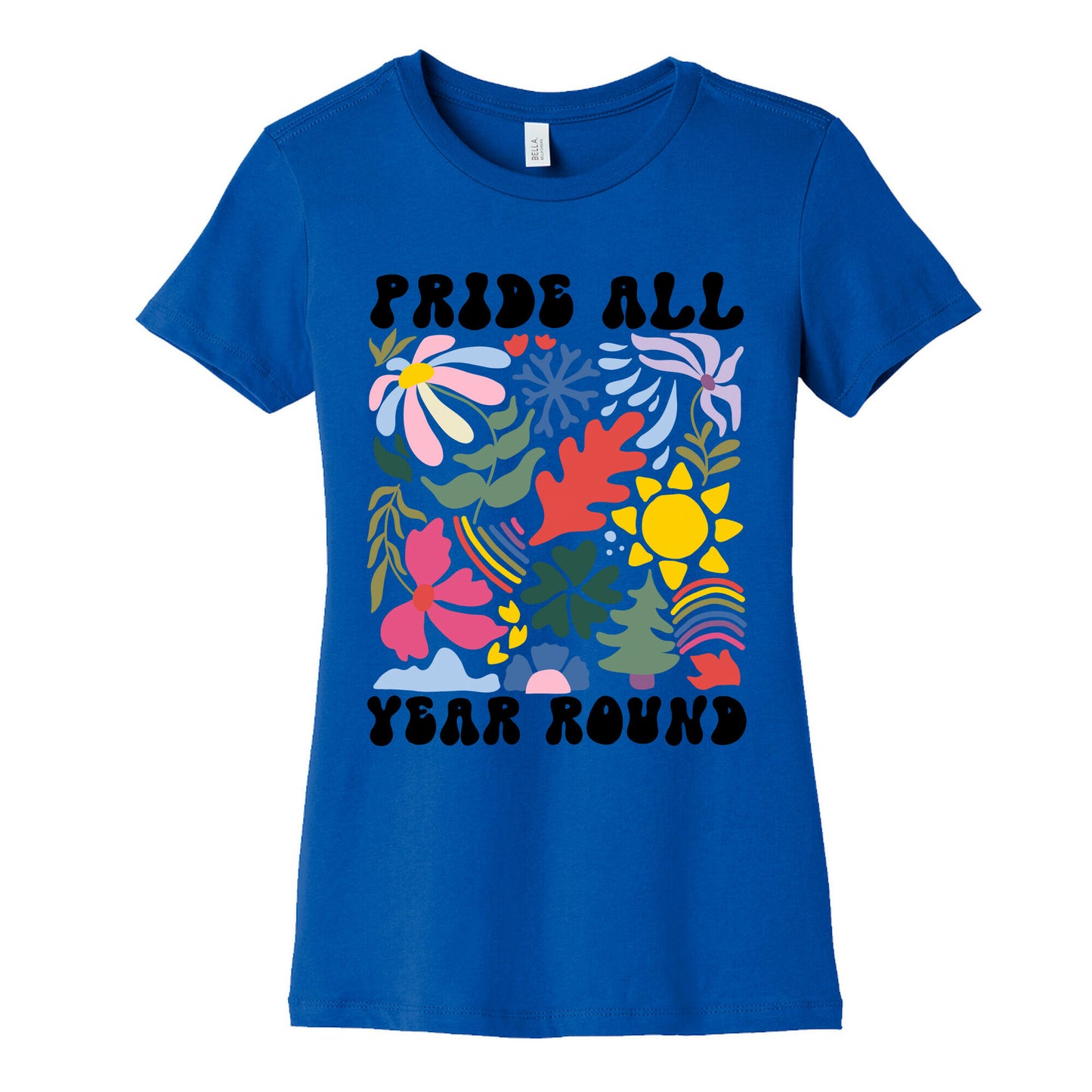 Pride All Year Round Abstract Florals Womens Cotton Tee