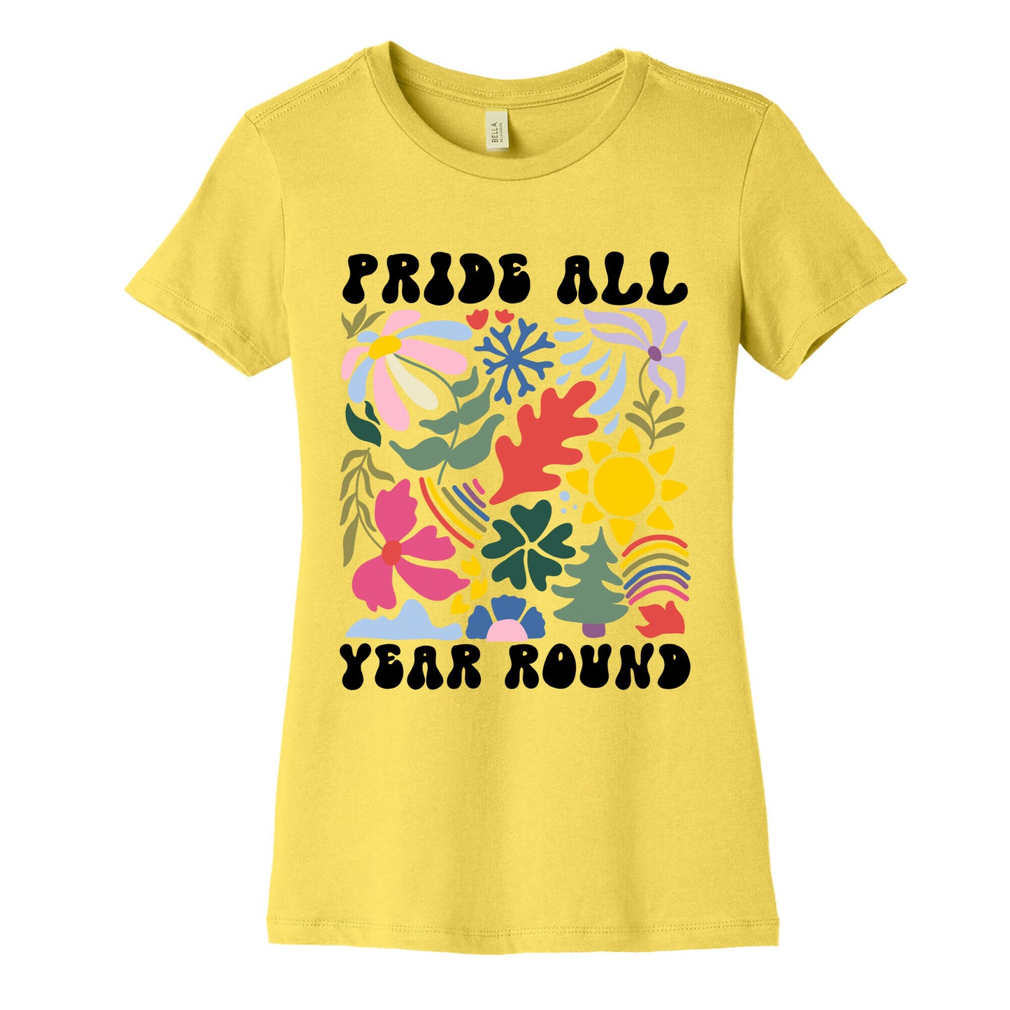Pride All Year Round Abstract Florals Womens Cotton Tee