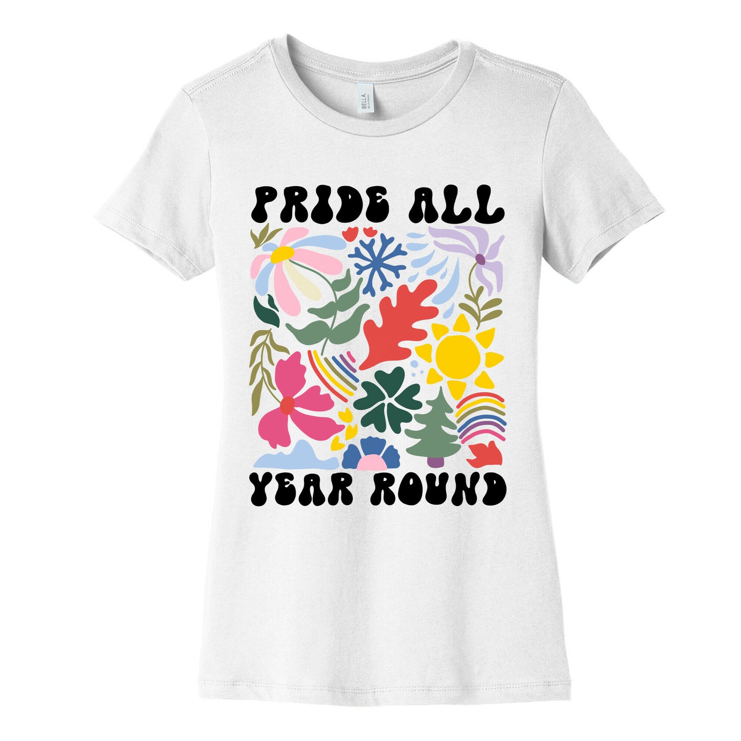 Pride All Year Round Abstract Florals Womens Cotton Tee