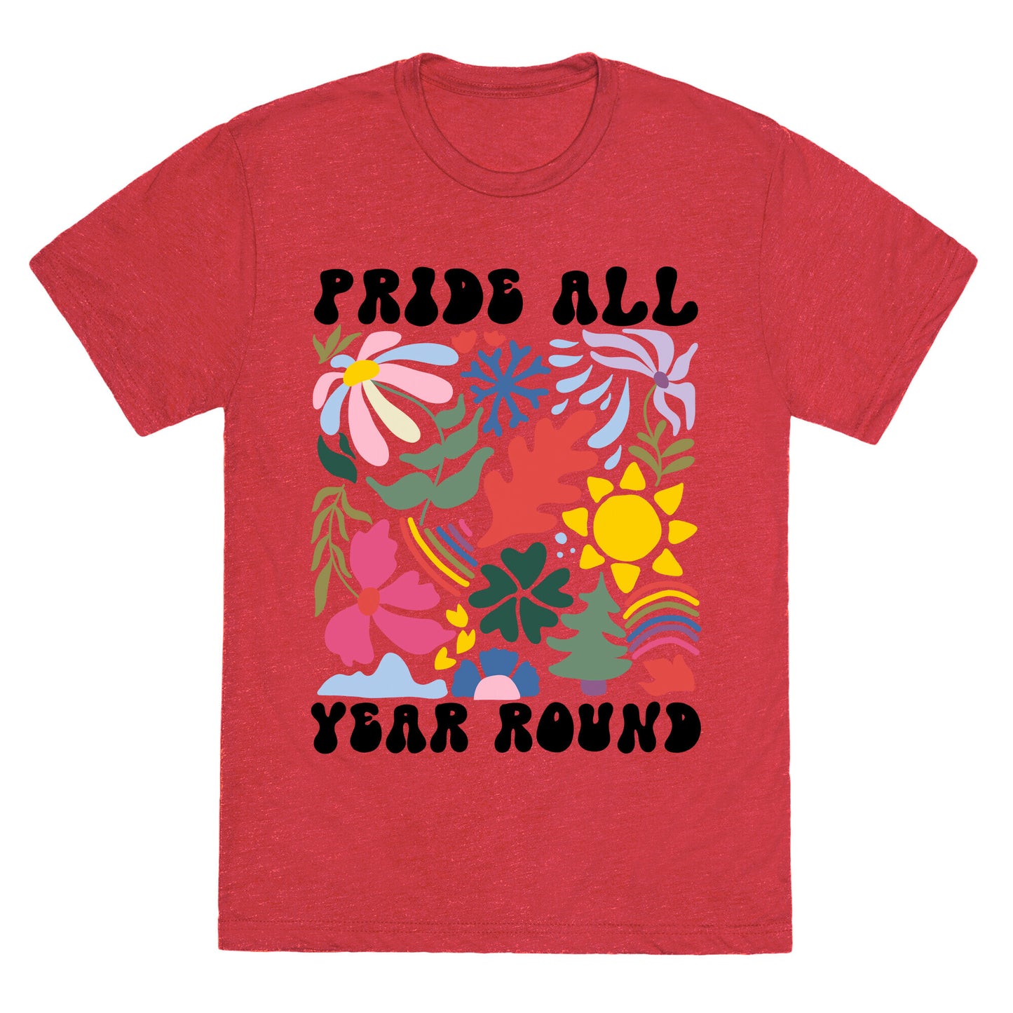 Pride All Year Round Abstract Florals Unisex Triblend Tee