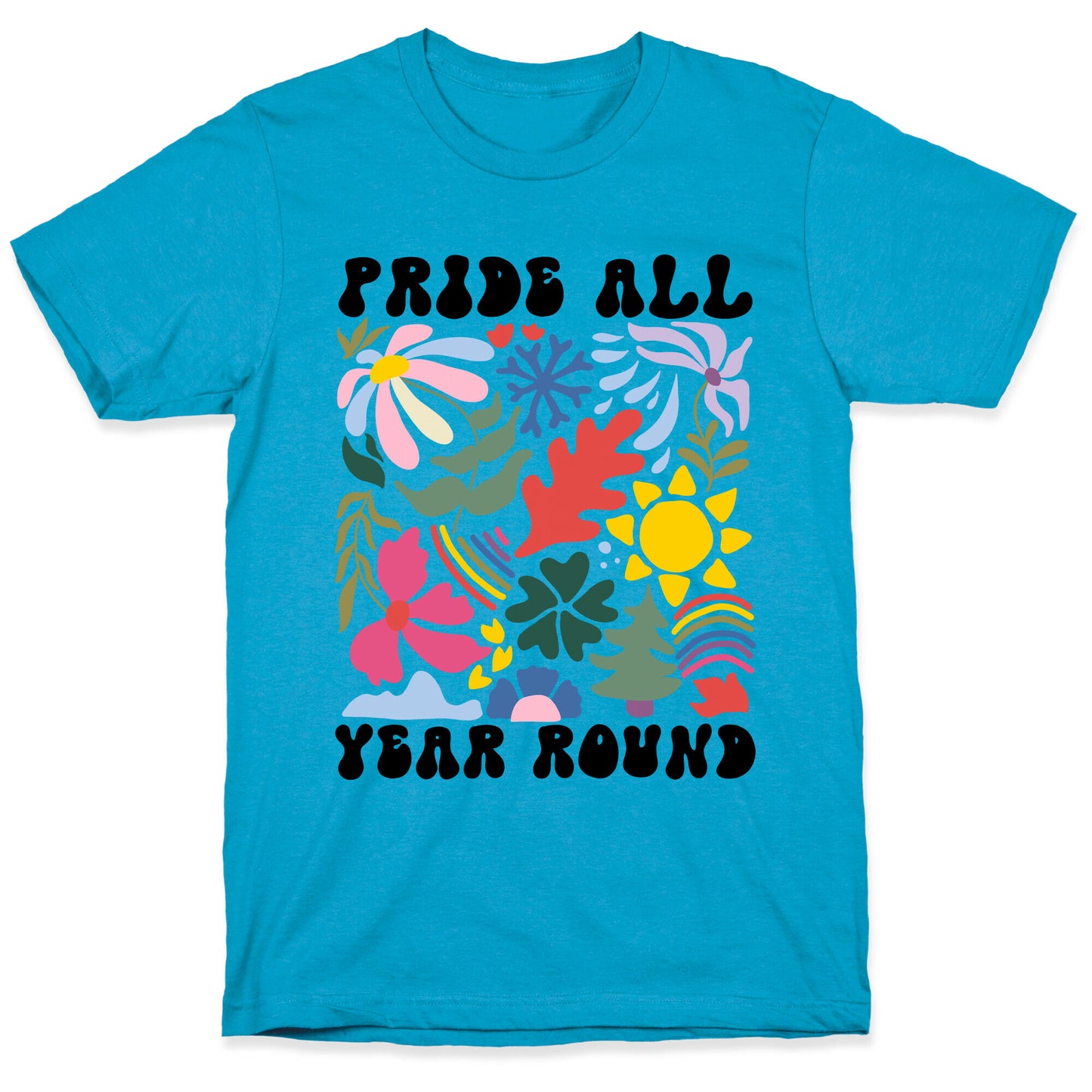 Pride All Year Round Abstract Florals Unisex Triblend Tee