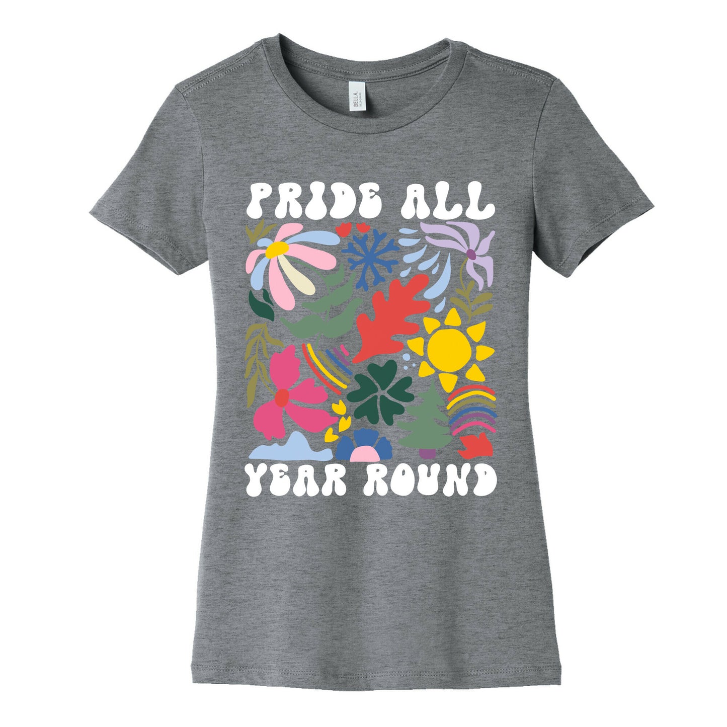 Pride All Year Round Abstract Florals Womens Cotton Tee