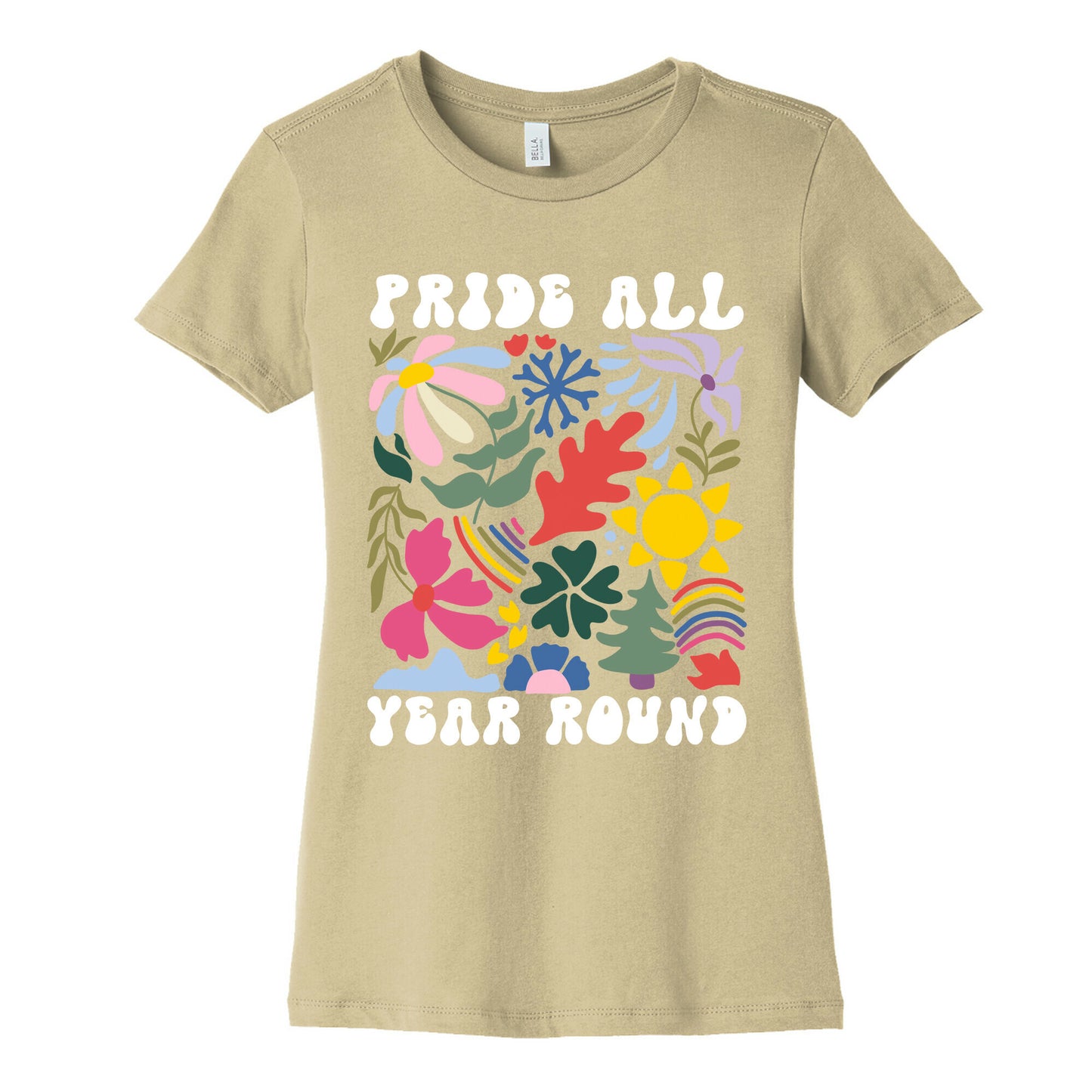 Pride All Year Round Abstract Florals Womens Cotton Tee