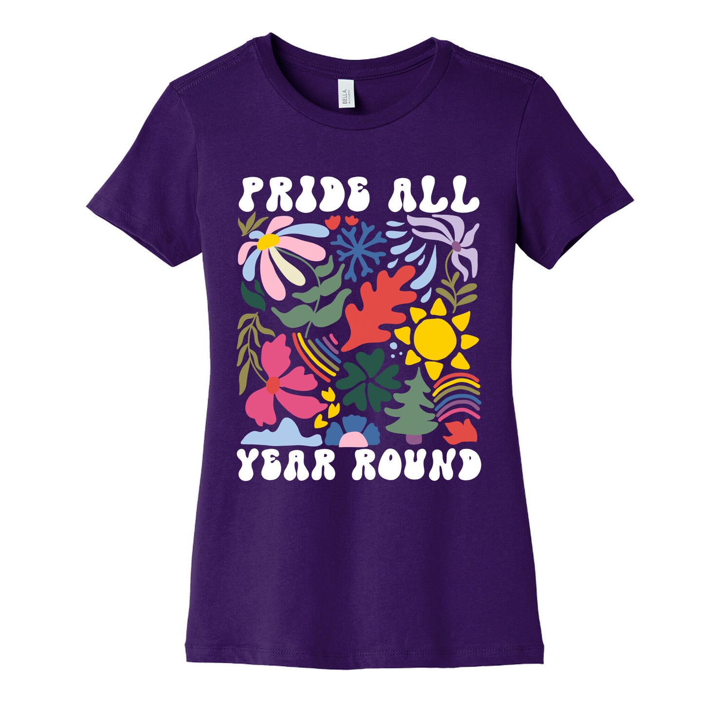 Pride All Year Round Abstract Florals Womens Cotton Tee