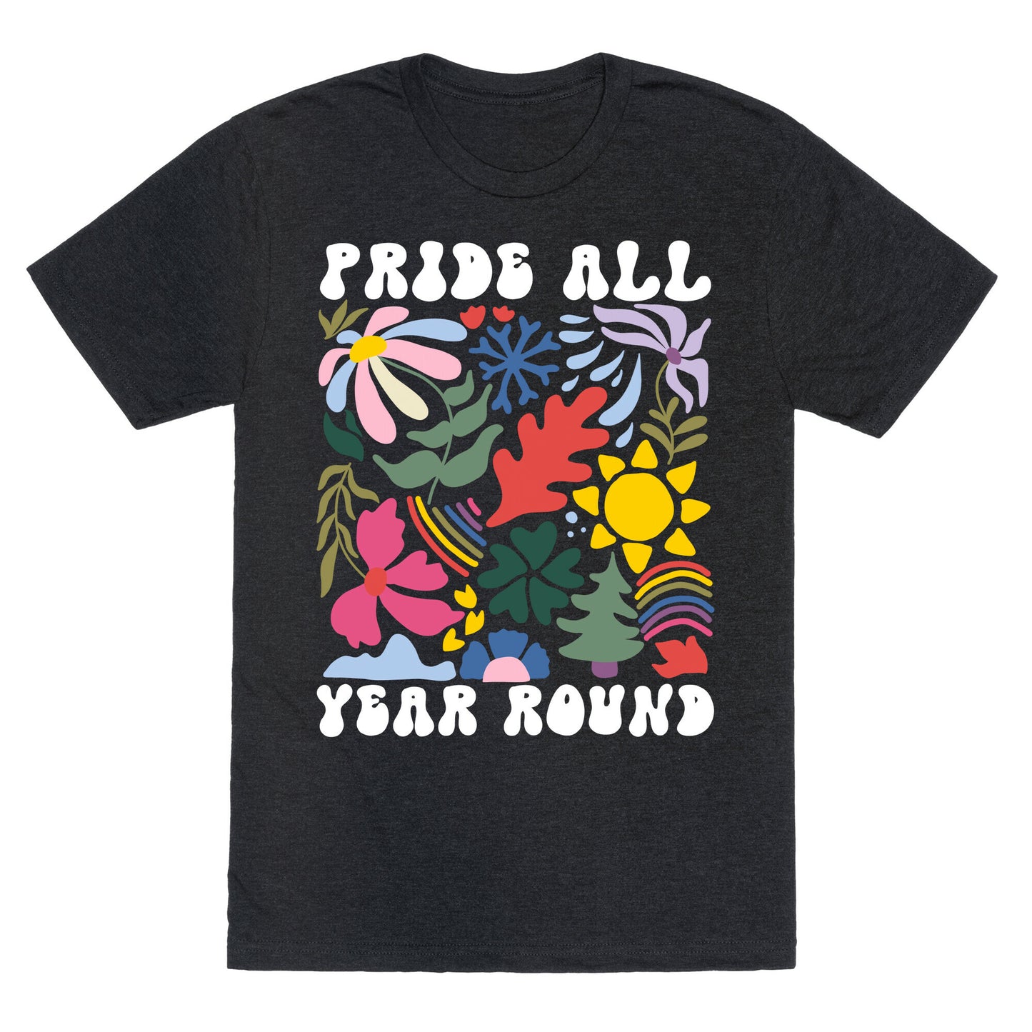 Pride All Year Round Abstract Florals Unisex Triblend Tee