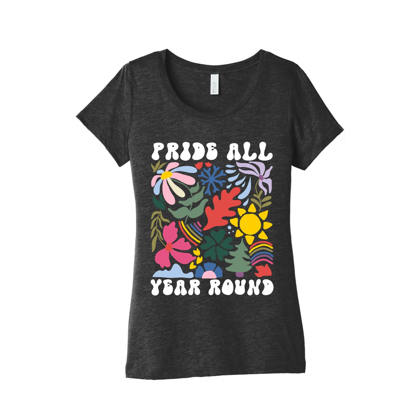 Pride All Year Round Abstract Florals Womens Triblend Tee