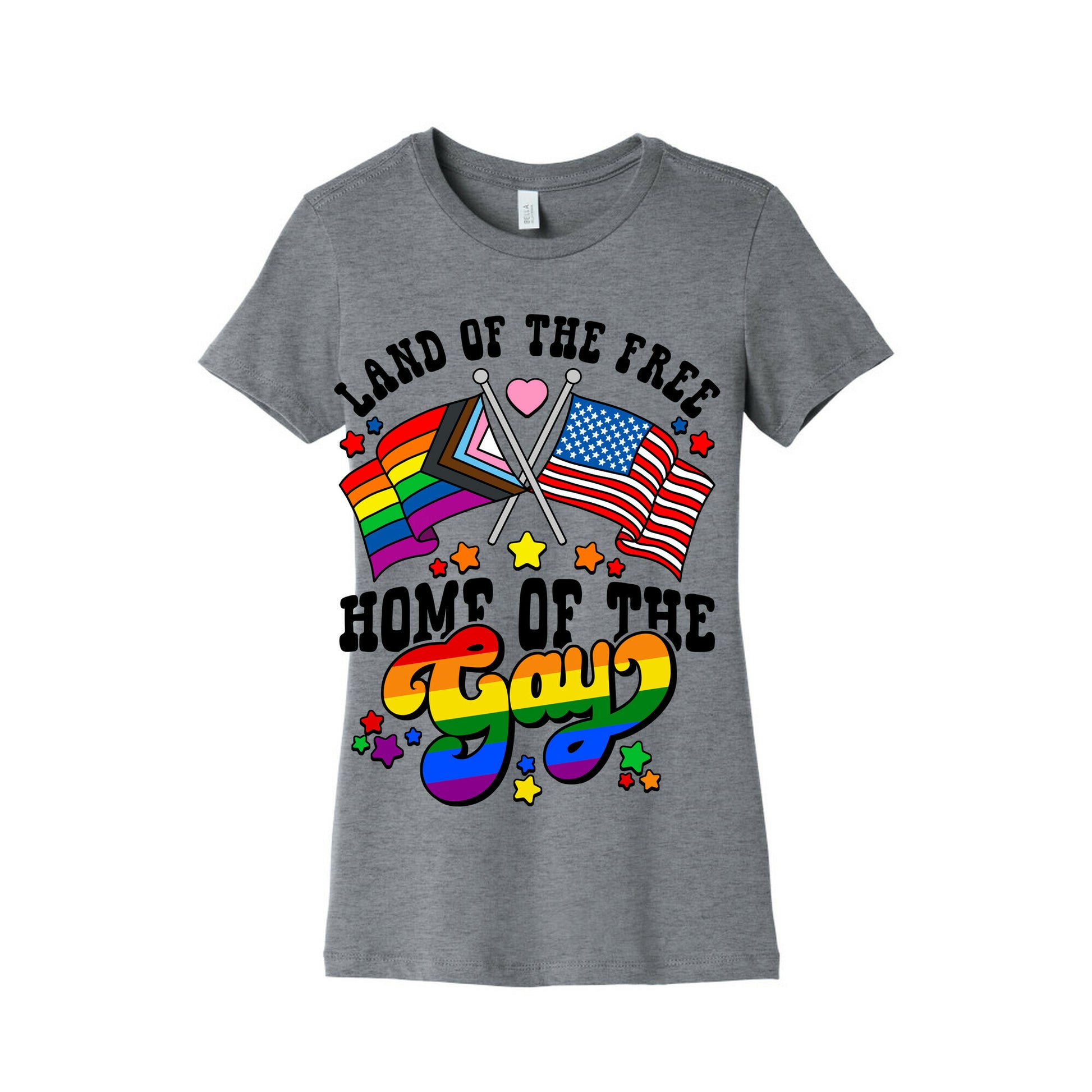 Land of the Free Home of the Gay Womens Cotton Tee