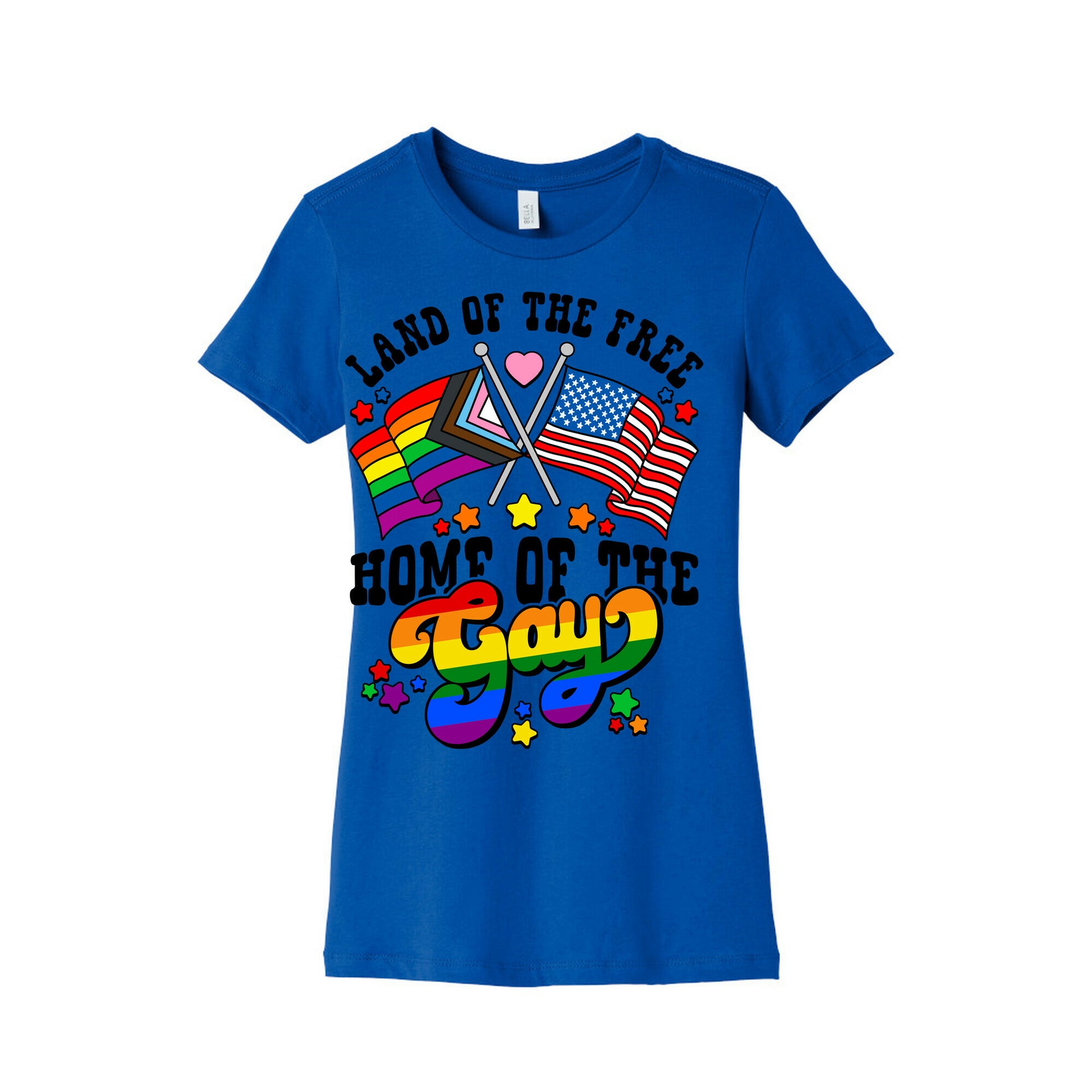 Land of the Free Home of the Gay Womens Cotton Tee