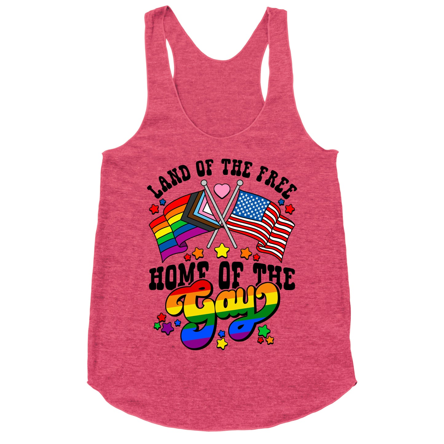 Land of the Free Home of the Gay Racerback Tank
