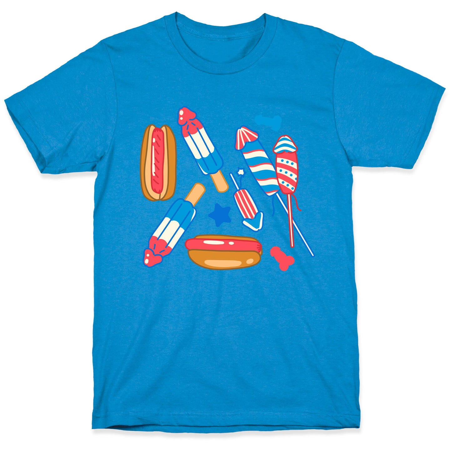 Fourth of July Wieners Pattern T-Shirt
