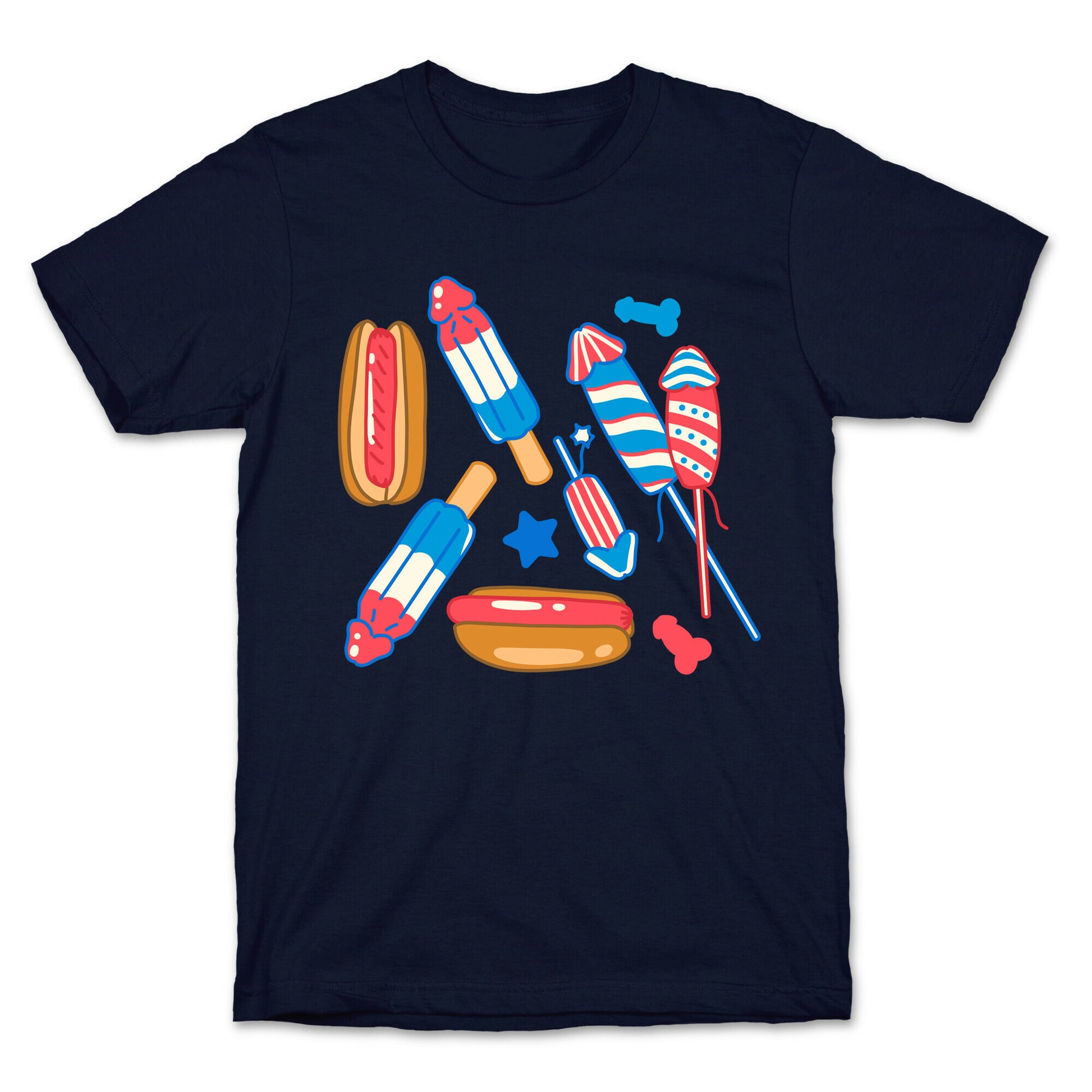 Fourth of July Wieners Pattern T-Shirt