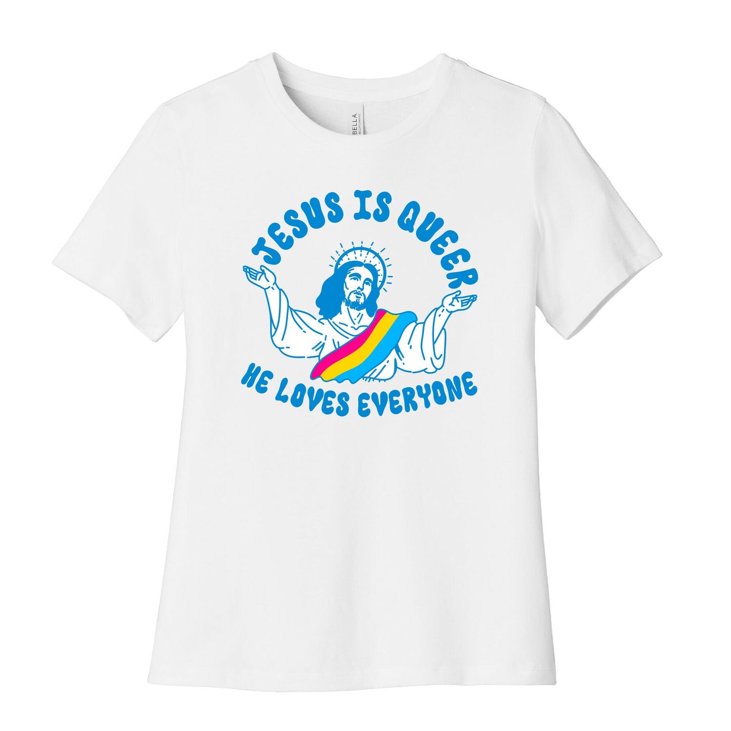 Jesus Is Queer, He Loves Everybody Womens Cotton Tee
